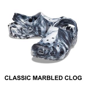 【クロックス メンズ レディース】classic marbled clog/クラシック マーブルド クロッグ/ホワイトxブラック