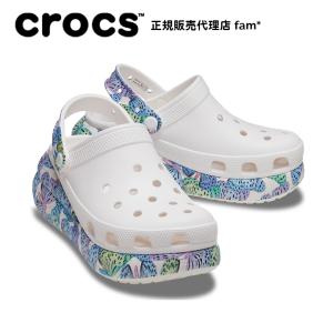 クロックス crocs【メンズ レディース サンダル】Classic Crush Butterfly Clog/クラシック クラッシュ バタフライ クロッグ/ホワイト×マルチ｜##｜famshoe