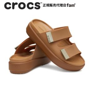クロックス crocs【レディース サンダル】Brooklyn Luxe Sandal/ブルックリン ラックス サンダル/タン×タン｜##