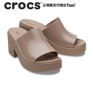 クロックス crocs 【レディース サンダル】 Brooklyn Slide Shine Heel/ブルックリン スライド シャイン ヒール/ラテ｜##の商品画像