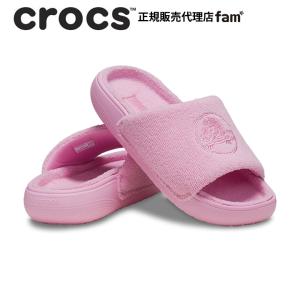 クロックス crocs【メンズ レディース サンダル】Classic Towel Slide/クラシック タオル スライド/ピンク ツイード｜☆｜famshoe