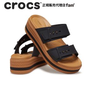 クロックス crocs【レディース サンダル】Brooklyn Woven Buckle W/ブルックリン ウーブン バックル W/ブラック｜famshoe