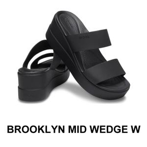 クロックス crocs【レディース サンダル】Brooklyn Mid Wedge Ws/ブルックリン ミッド ウェッジ ウィメン/ブラックxブラック｜##