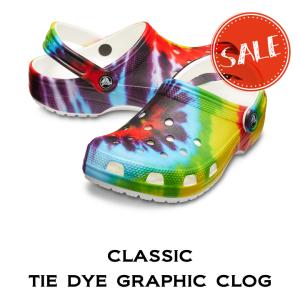 クロックス crocs【メンズ レディース サンダル】Classic Tie Dye Graphic Clog/クラシック タイダイグラフィック クロッグ|**