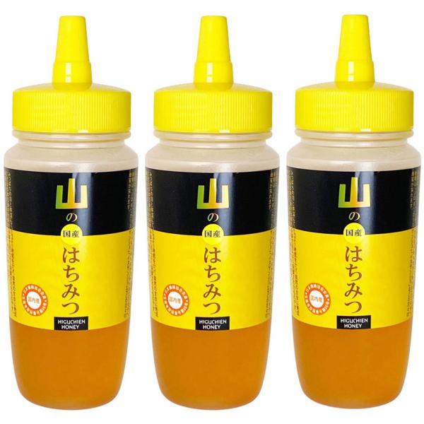 国産蜂蜜　 山のはちみつ ヒグチ園 380g ペット容器　【3個セット】百花蜜 はちみつ