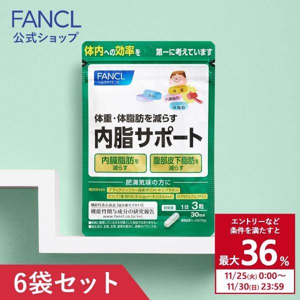 内脂サポート 機能性表示食品 180日分 内臓脂肪 サプリメント サプリ ブラックジンジャー ないし...