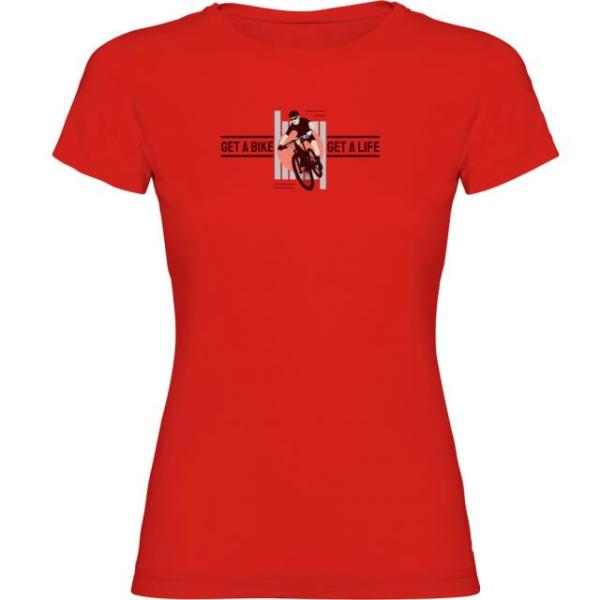 クルスキス レディース Tシャツ 半袖Tシャツ Get A Life カラー:Red