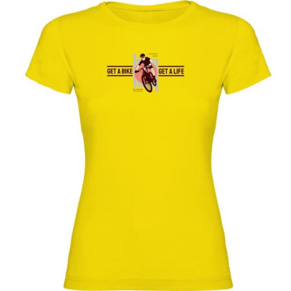 クルスキス レディース Tシャツ 半袖Tシャツ Get A Life カラー:Yellow