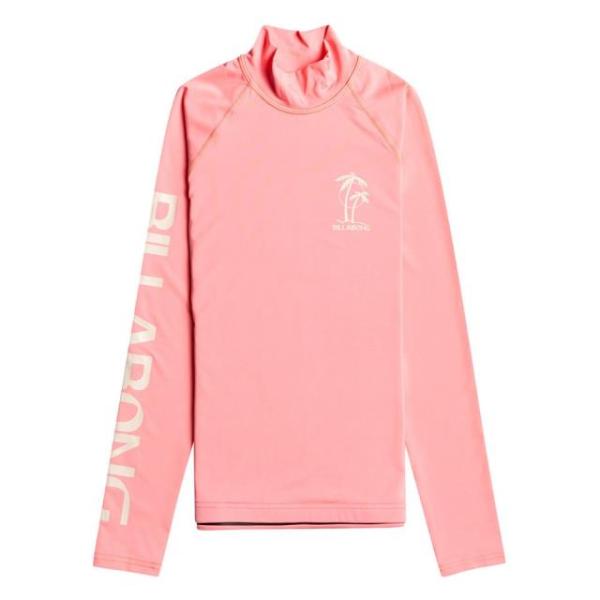 ビラボン レディース Tシャツ 長袖Tシャツ Logo カラー:Pink Sunset