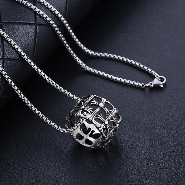 リング ネックレス レディース メンズ 男女兼用 クロス 十字 チャーム シルバー ロングペンダント...