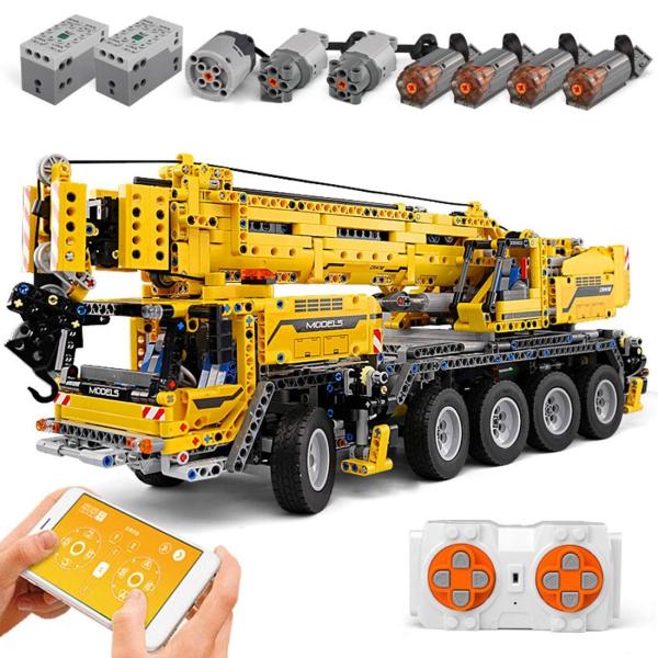 建設車両のおもちゃ クレーン車 2590PCSラジコンカー車ビルディングブロックセットおもちゃキット...