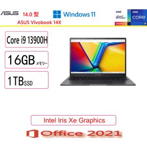 ASUS(エイスース) ノートパソコン ASUS Vivobook 14X インディーブラック K3405VA-LY029W/Core i9/16GB/1TB/14.0型/Windows 11/Microsoft Office 2021/展示品