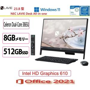 NEC(日本電気) デスクトップパソコン NEC LAVIE Desk All-in-one/Celeron/8GB/SSD：512GB/23.8型/Win 11 Home 64bit/MS Office 2021/アウトレット品/展示