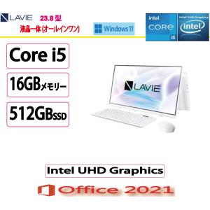NEC(日本電気) デスクトップパソコン NEC LAVIE A23 A2355/Core i5/16GB/512GB/23.8型/MS Office 2021/NEC Refreshed PC/展示