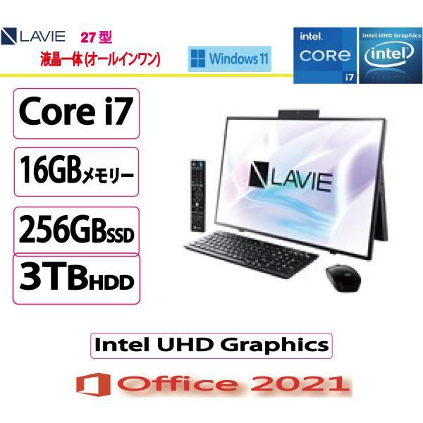 NEC(日本電気) デスクトップパソコン LAVIE Home AIO ファインブラック ／27 型...