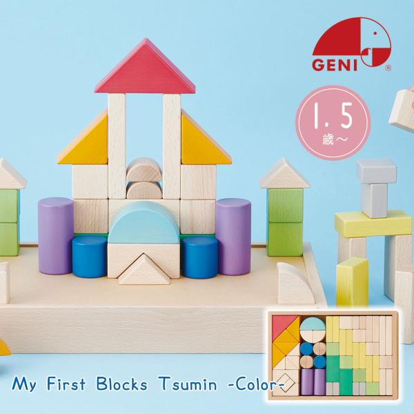 エドインター GENI My First Blocks Tsumin Color 積み木 54ピース...