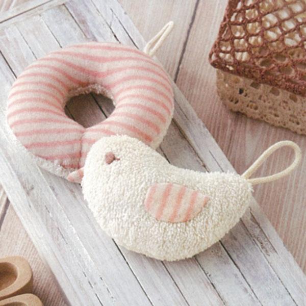 ひよことドーナツのがらがら（2点1組） 赤ちゃん おもちゃ 手作り キット オーガニックコットン ベ...