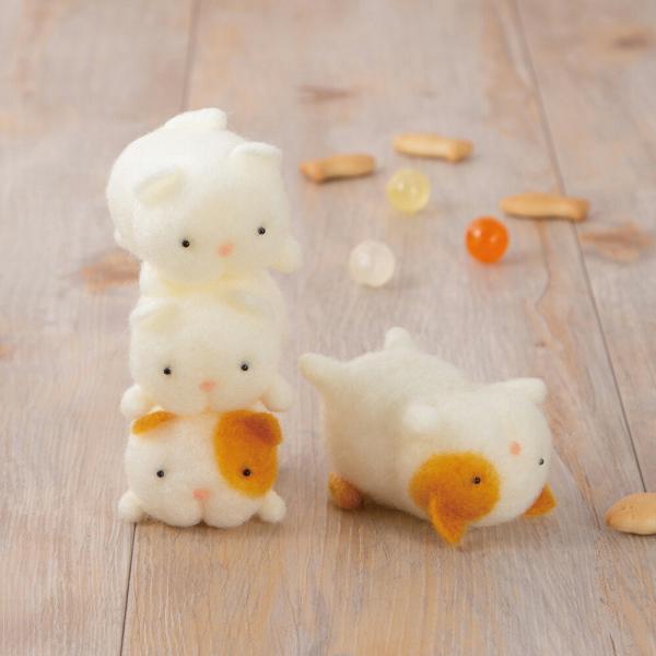 羊毛フェルト キット 初心者向け はじめてのアクレーヌ おしりフェイスアニマル ねこ maco ma...