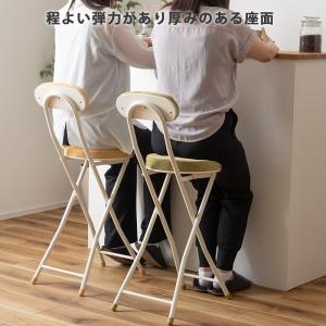 カウンターチェア 折りたたみ 座面高60cm ...の詳細画像3