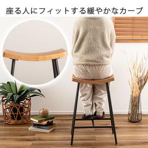 ハイスツール おしゃれ 木製 バーチェア カウ...の詳細画像3