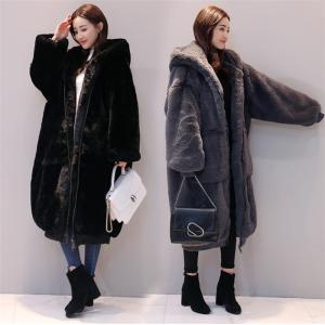 ファーコート　フェイクファーボリュームコート