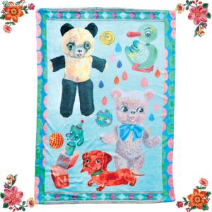 ナタリー・レテ ダブル・レイヤー・ブランケット パンダ＆ベアー　アニマル・ドールたちのふわふわ二層毛布
