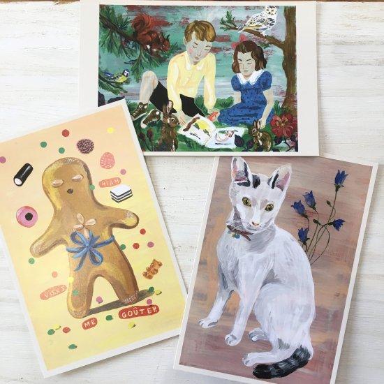 ナタリー・レテ ポストカード3枚セット RACOON TAIL CAT
