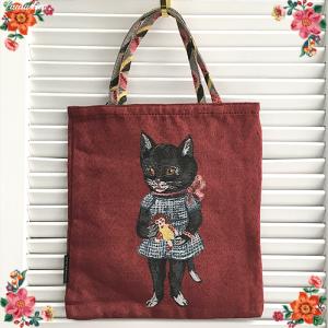 新品　ナタリーレテ　オーガンジー バッグ　ブラック キャット　猫　ねこ　ネコ Nathalie Lete（ナタリーレテ） オーガンジー・トートバッグ ブラック