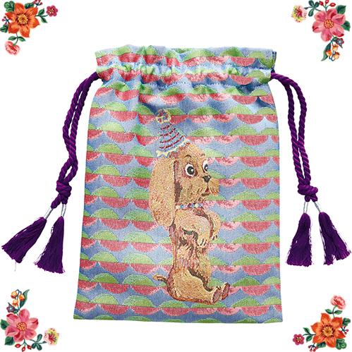 ナタリー・レテ ドローストリング・バッグ ドッグ　パピードッグの巾着バッグ