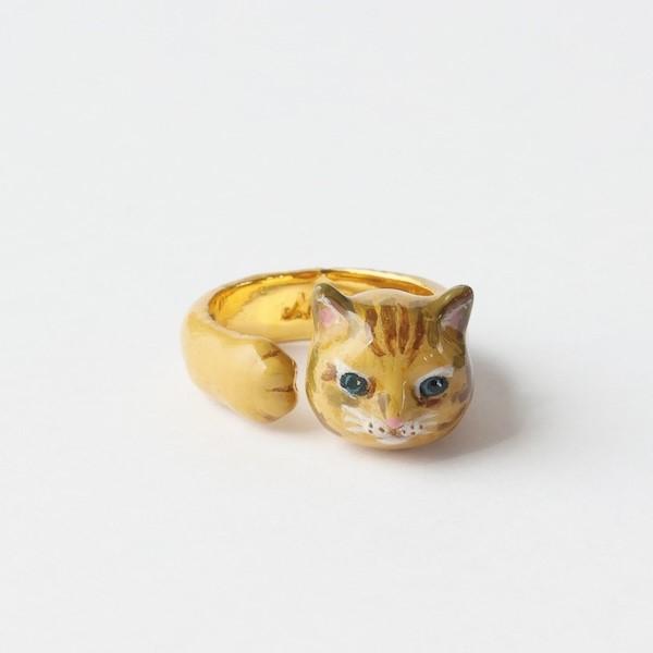 ナタリー・レテ リング マヤ SIZE:9~13　プリンセス・キャット猫のフェイス指輪 9~13号
