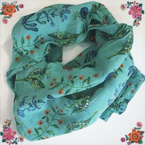 ナタリー・レテ フリークロス フラワー・ターコイズ