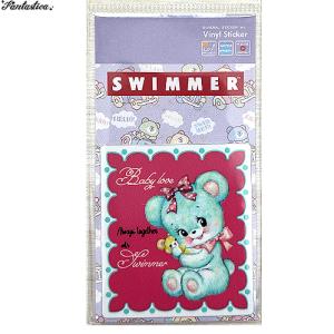 SWIMMER（スイマー） レトロアニマル・ミニ・PVCステッカー 花こねこ