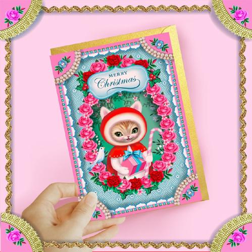 WU&amp;WU フィオナ・ヒューイット グリーティング・カード / キティ・クリスマス