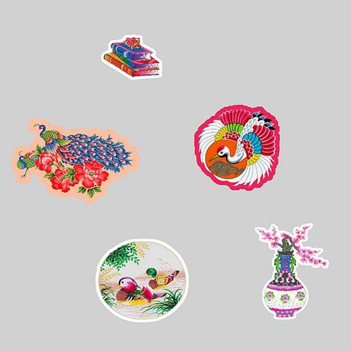 彰藝坊 ダイカットPVCステッカー トラディショナル・カルチュラル・レリクス・5種セット　伝統文化遺...