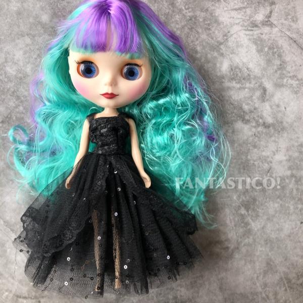 バービー人形用ドール用アウトフィット♪レースチュチュドレス ウエディングドレス☆ブライスドールにも♪