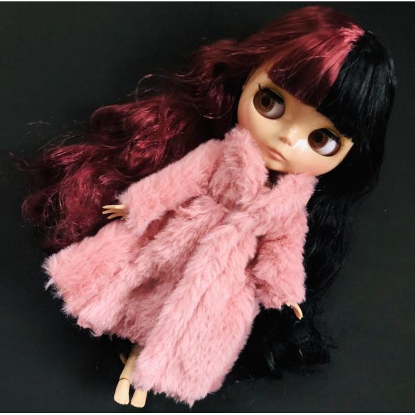 ドール用アウトフィット♪フェイクファーコート　アウター☆ブライスドール　リカちゃん　人形　バービー ...