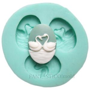 ハンドメイドのシリコンモールド☆白鳥カメオ�