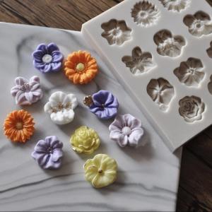 ハンドメイドのシリコンモールド♪11種のお花型flower