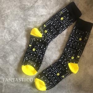 パックマン柄メンズ靴下♪スケーターソックス　60s70s80s90s00sグラフィック　オールドゲーム