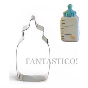 ハンドメイドのステンレスクッキー型☆哺乳瓶型ミルクボトル型赤ちゃんcookie  cutter milk bottleベビーシャワー｜fantasticoco