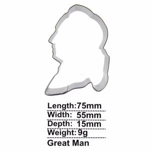 ハンドメイドのステンレスクッキー型☆偉人型男性...の詳細画像2