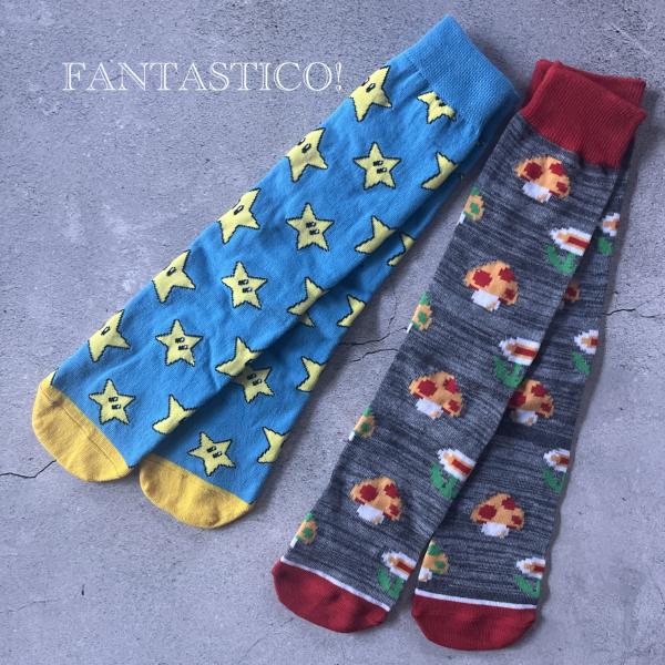 お得な２足セット★スーパーマリオブラザーズ柄メンズサイズ靴下 スケーターソックス グラフィックポップ...