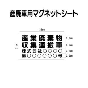 産業廃棄物収集運搬車用マグネットシート　004　サイズ35ｃｍ×21ｃｍ　入り数1枚