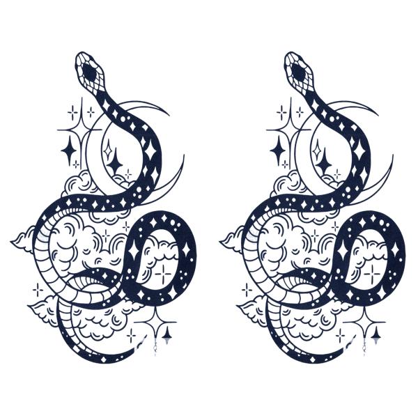 ジャグアタトゥー タトゥーシール 2週間で消えるタトゥー ヘナタトゥー 本物志向 蛇 2枚セット