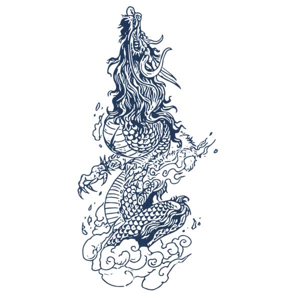 ジャグアタトゥー タトゥーシール 2週間で消えるタトゥー ヘナタトゥー 本物志向 昇竜 龍