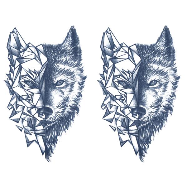 ジャグアタトゥー タトゥーシール 2週間で消えるタトゥー ヘナタトゥー 本物志向 狼 トライバル 2...