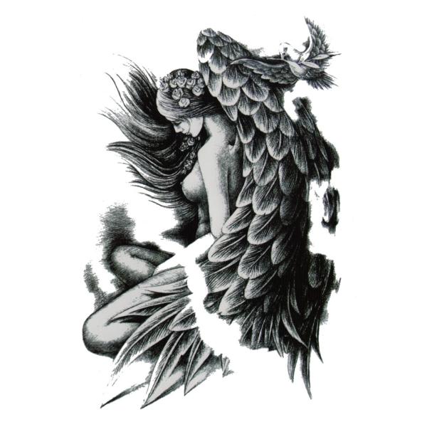 タトゥーシール 天使 hb802中型・A5