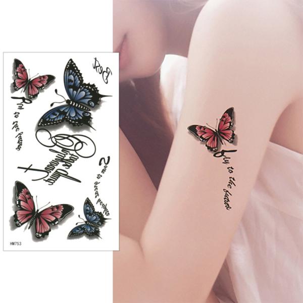 タトゥーシール 蝶 文字 3D hm753 レギュラー
