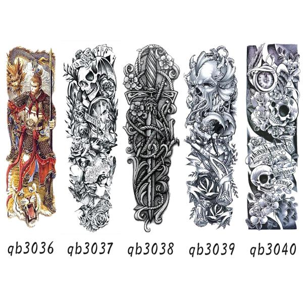 タトゥーシール 選べる3枚セット 薔薇 鯉 鳳凰 虎 筋肉 スカル 死神 トライバル 特長 qbx2