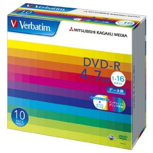 三菱化学メディア Verbatim DVD-R 4.7GB 1回記録用 1-16倍速 5mmケース 10枚パック ワイド印刷対応 ホワイトレーベル D